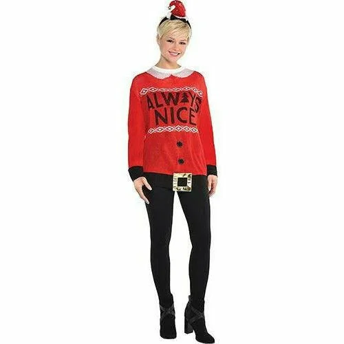 men's v-neck sweaters -Adult Always Nice Ugly Christmas Sweater