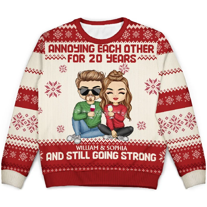 men's outdoor wool sweaters -Annoying Each Other For Many Years - Anniversary, Christmas Gifts For Couples, Husband, Wife - Personalized Unisex Ugly Sweater