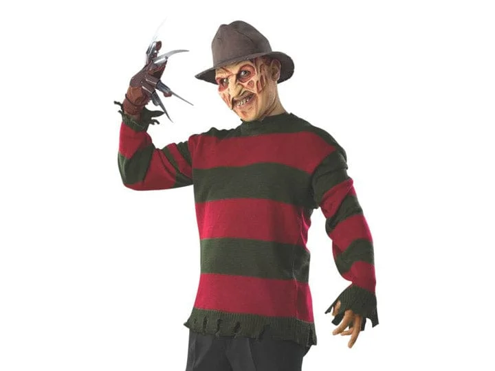 men's chunky knit sweaters -Deluxe Adult Freddy Krueger sweater