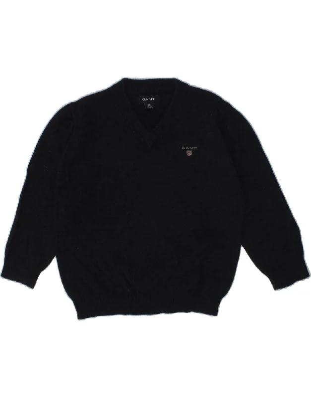 men's sweater for cold weather -GANT Baby Boys V-Neck Jumper Sweater 12-18 Months Navy Blue Cotton