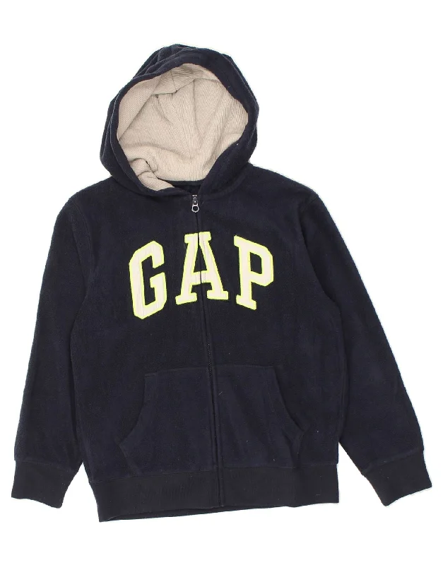 men's chunky knit sweaters -GAP Boys Graphic Zip Hoodie Sweater 10-11 Years Navy Blue Cotton