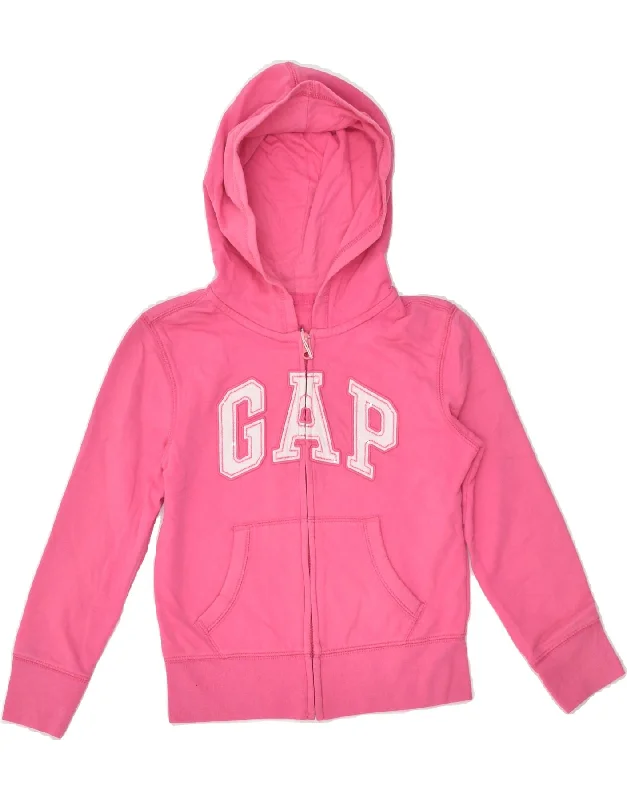 men's cardigan knitwear -GAP Girls Graphic Zip Hoodie Sweater 4-5 Years Pink