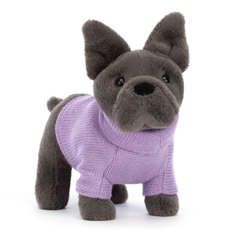 men's cozy sweaters -Jellycat Sweater French Bulldog Purple