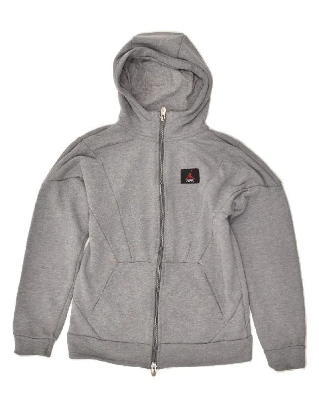 men's modern fit sweaters -JORDAN Boys Zip Hoodie Sweater 11-12 Years Medium  Grey