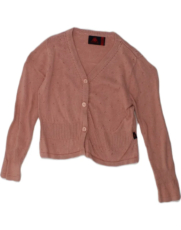 men's casual sweater cardigans -KAPPA Girls Cardigan Sweater 4-5 Years Pink Viscose