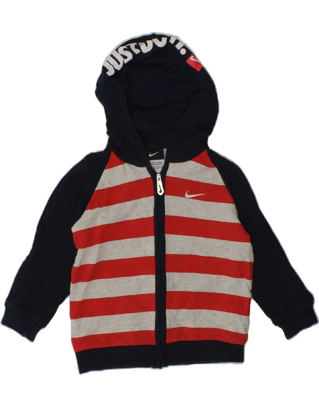 men's warm cardigans -NIKE Baby Boys Graphic Zip Hoodie Sweater 18-24 Months Red Striped Cotton