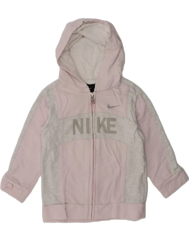 men's outdoor sweaters -NIKE Baby Girls Graphic Zip Hoodie Sweater 12-18 Months Pink Cotton