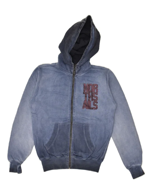 men's lightweight pullover sweaters -NORTH SAILS Boys Graphic Zip Hoodie Sweater 11-12 Years Navy Blue Tie Dye