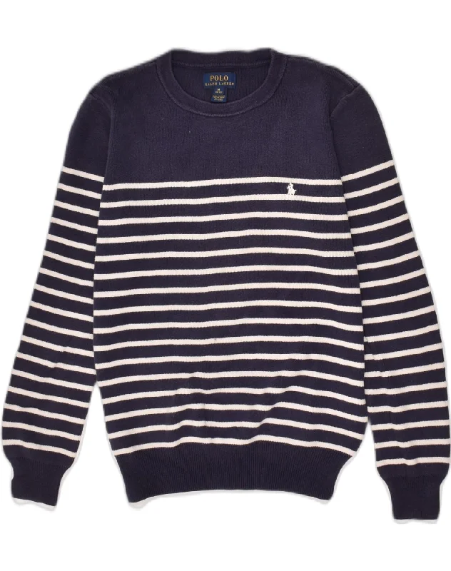 men's outdoor sweaters -POLO RALPH LAUREN Boys Crew Neck Jumper Sweater 10-11 Years Navy Blue