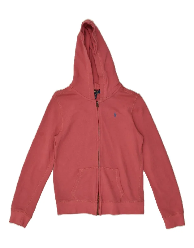 men's breathable sweaters -POLO RALPH LAUREN Boys Tall Zip Hoodie Sweater 15-16 Years XL Pink Cotton