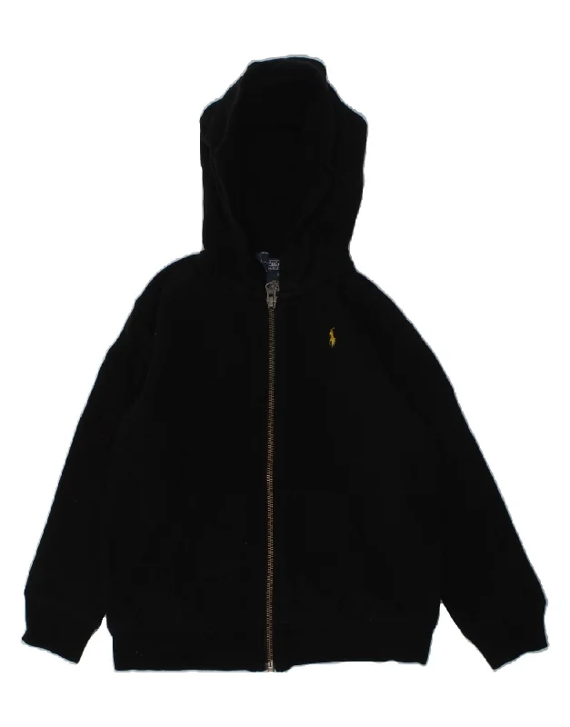 men's cashmere sweaters -POLO RALPH LAUREN Boys Zip Hoodie Sweater 4-5 Years Black Cotton