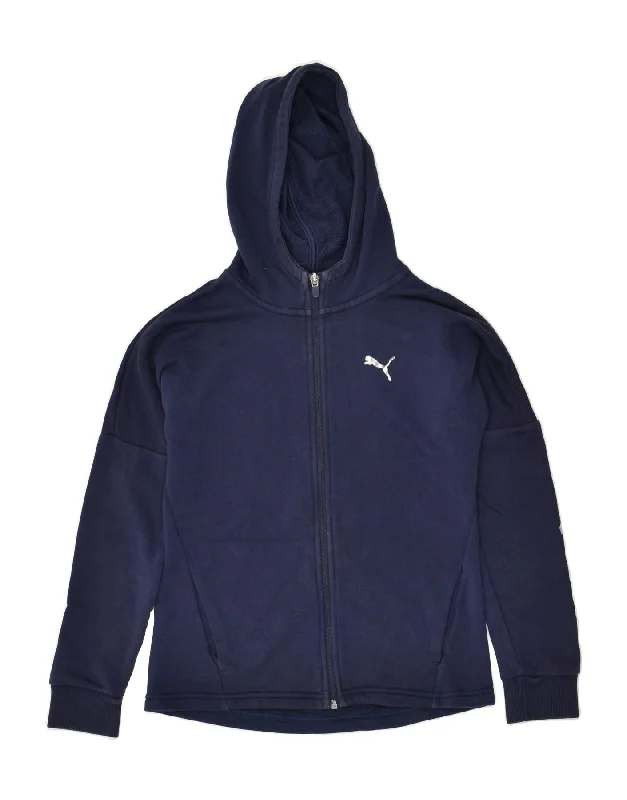 men's high-quality cashmere sweaters -PUMA Girls Zip Hoodie Sweater 11-12 Years Navy Blue