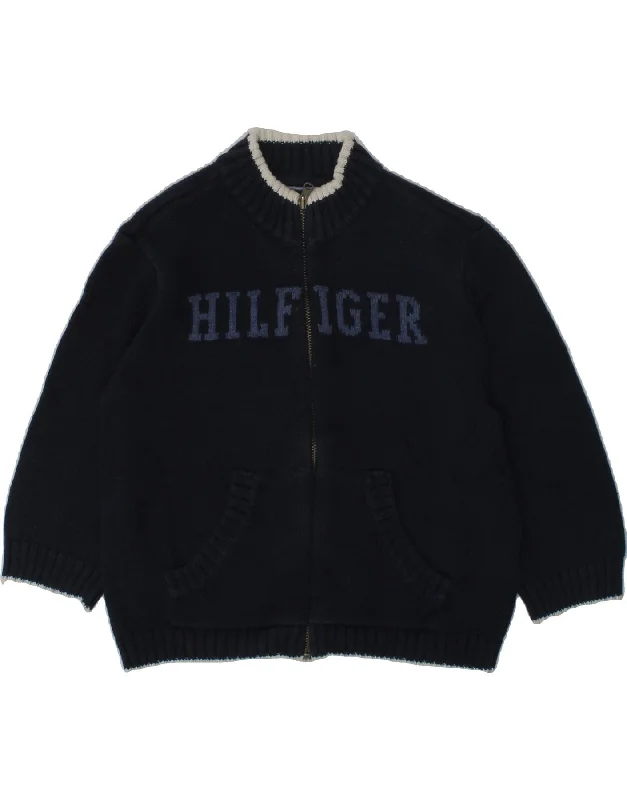 men's performance sweaters -TOMMY HILFIGER Baby Boys Graphic Cardigan Sweater 18-24 Months Navy Blue