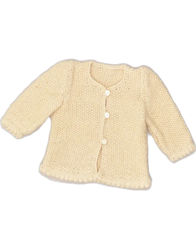 men's oversized sweaters -VINTAGE Girls Cardigan Sweater 2-3 Years Beige