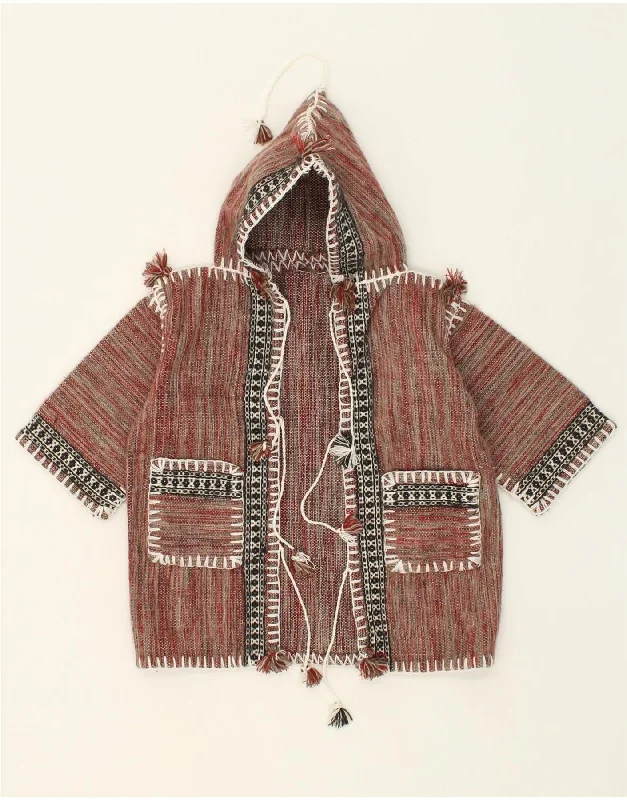 men's luxury sweaters -VINTAGE Girls Hooded Cardigan Sweater 11-12 Years Brown Aztec