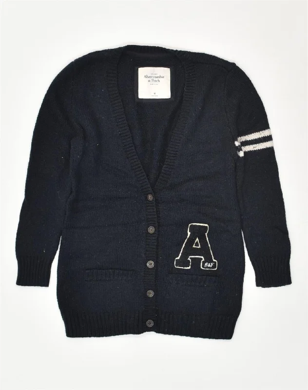 men's chunky knit sweaters -ABERCROMBIE & FITCH Girls Cardigan Sweater 13-14 Years Medium Navy Blue