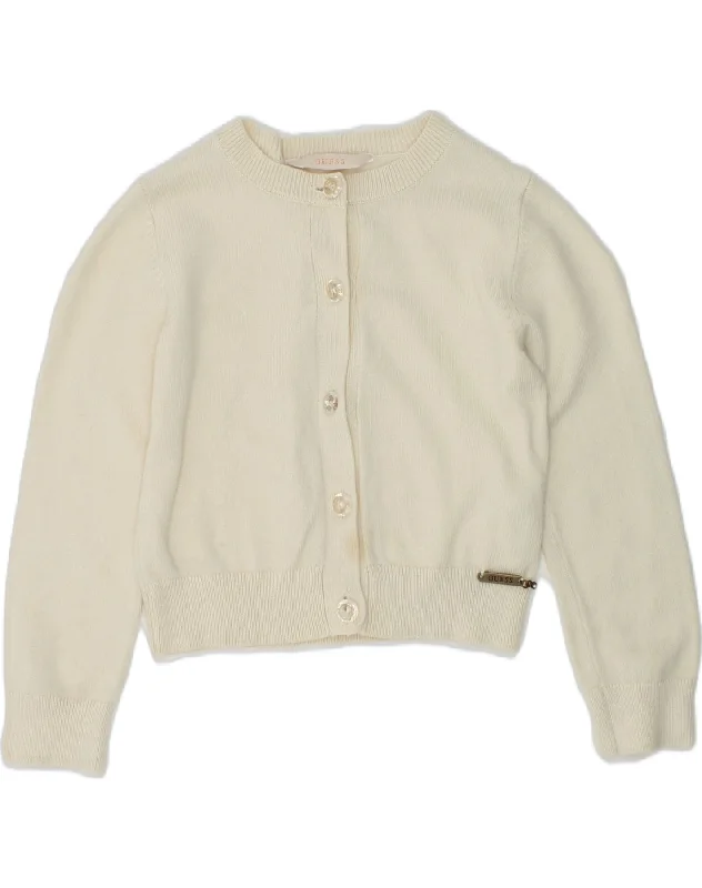 men's sweater for office -GUESS Baby Girls Cardigan Sweater 18-24 Months Beige Viscose