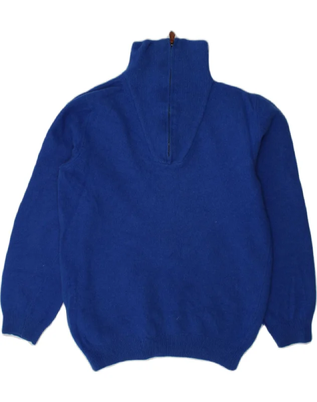 men's cozy sweaters -MASSIMO DUTTI Boys Zip Neck Jumper Sweater 15-16 Years Medium  Blue