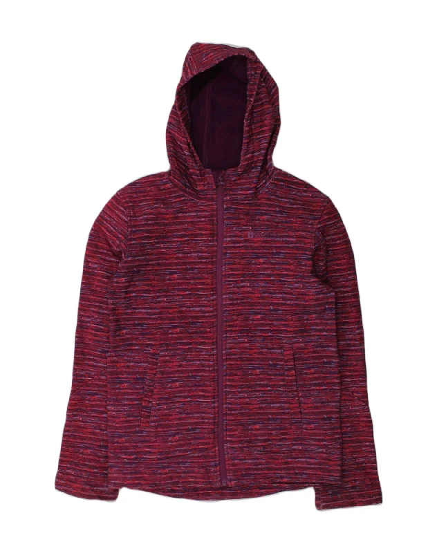 men's cozy knit sweaters -MOUNTAIN WAREHOUSE Girls Zip Hoodie Sweater 11-12 Years Red Pinstripe