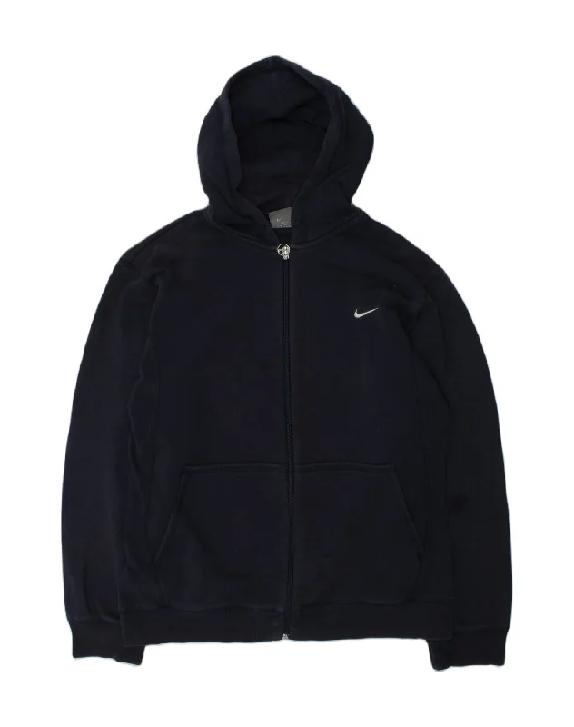 men's cashmere sweaters -NIKE Boys Zip Hoodie Sweater 12-13 Years Large  Navy Blue Cotton