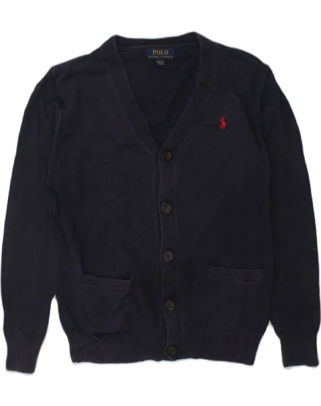 men's outdoor wool sweaters -POLO RALPH LAUREN Boys Cardigan Sweater 10-11 Years Medium  Navy Blue