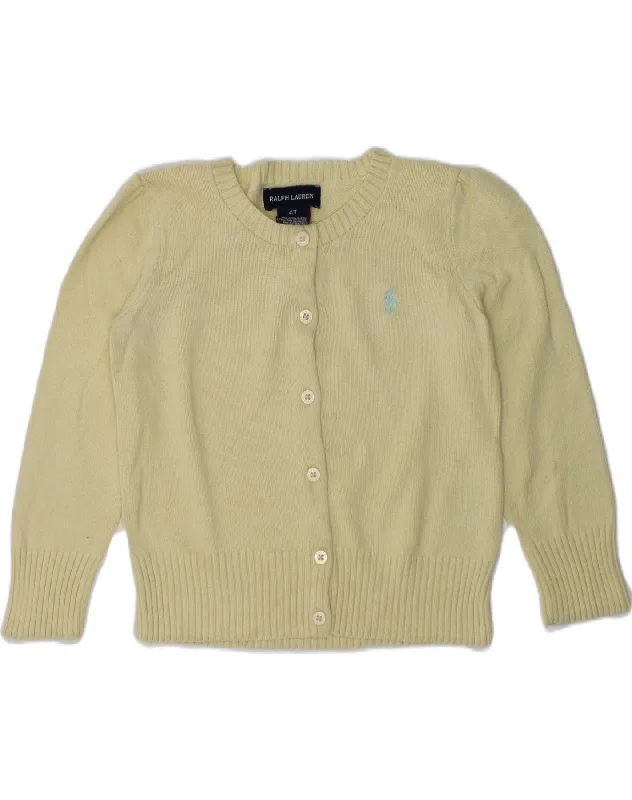 men's textured sweaters -RALPH LAUREN Girls Cardigan Sweater 3-4 Years Green Cotton