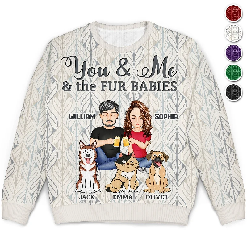 men's wool sweater vests -You And Me And The Dog Cat - Gift For Spouse, Couples, Husband, Wife, Pet Lovers - Personalized Unisex Ugly Sweater