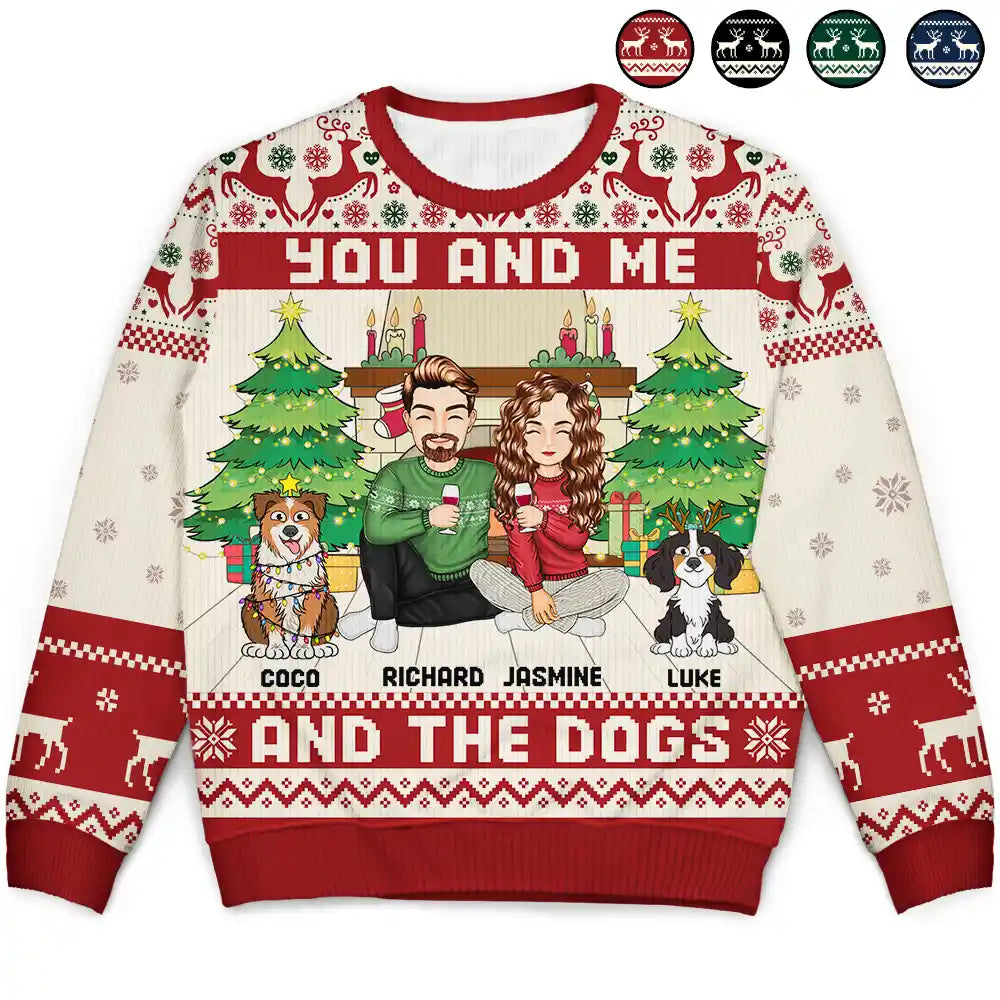 men's everyday knit sweaters -You And Me And The Pets - Personalized Unisex Ugly Sweater