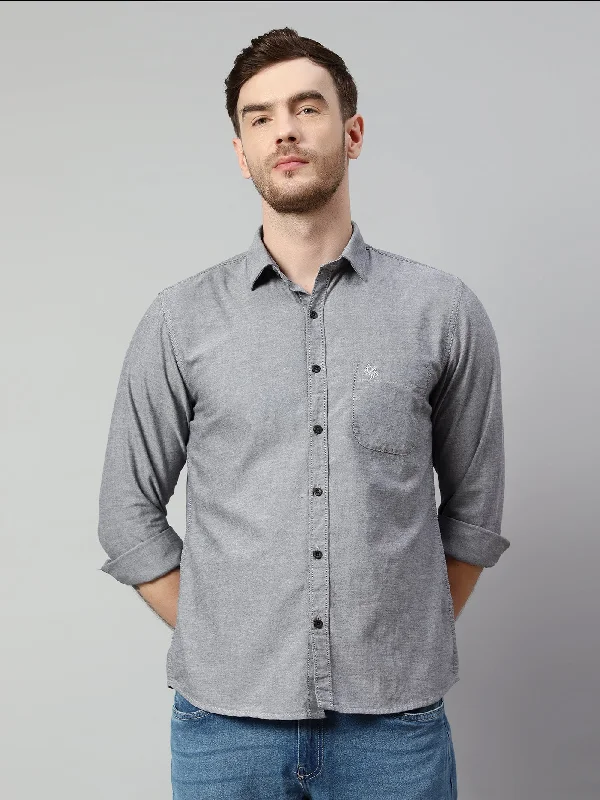 men's high-quality shirts -Men's Black Casual Plain Full Sleeve Shirt